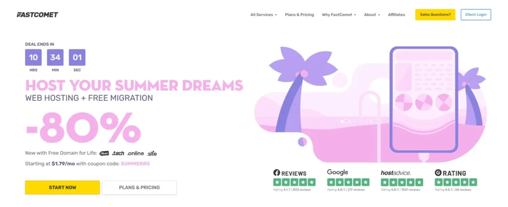 Fastcomet 웹호스팅 리뷰 : 솔직한 실제 사용 후기 6 패스트코멧 80% 세일